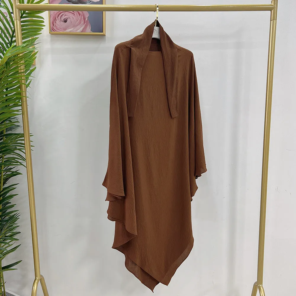 Trendy Solid Color Turban Turkey Big Dresses