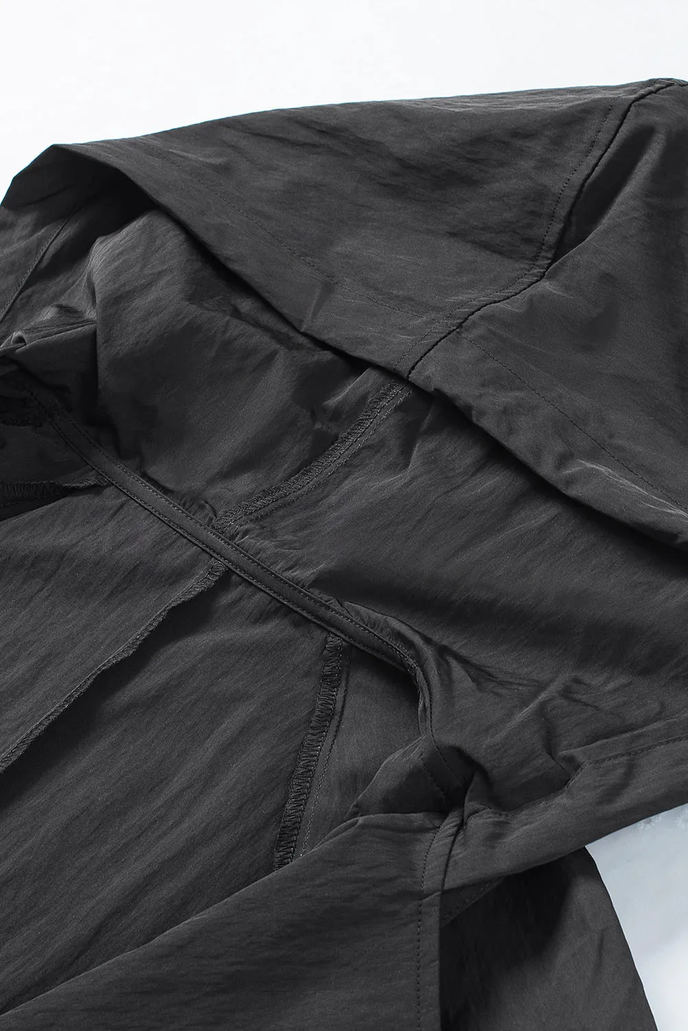 Turndown Collar Hooded Outerwear