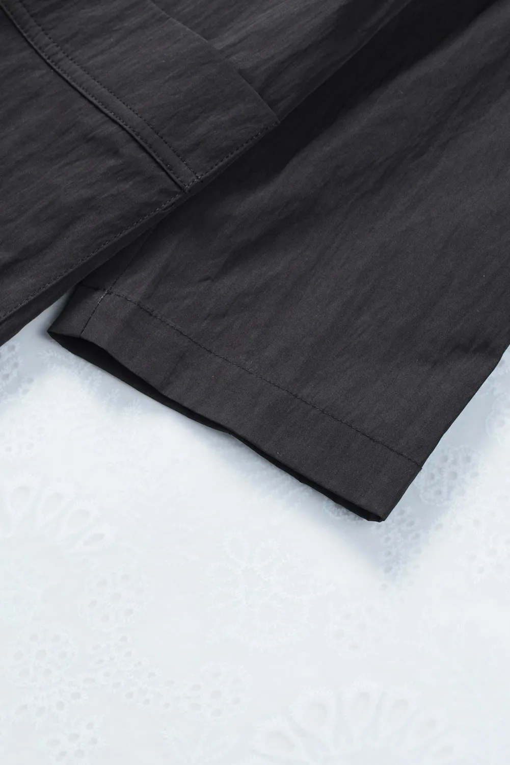 Turndown Collar Hooded Outerwear