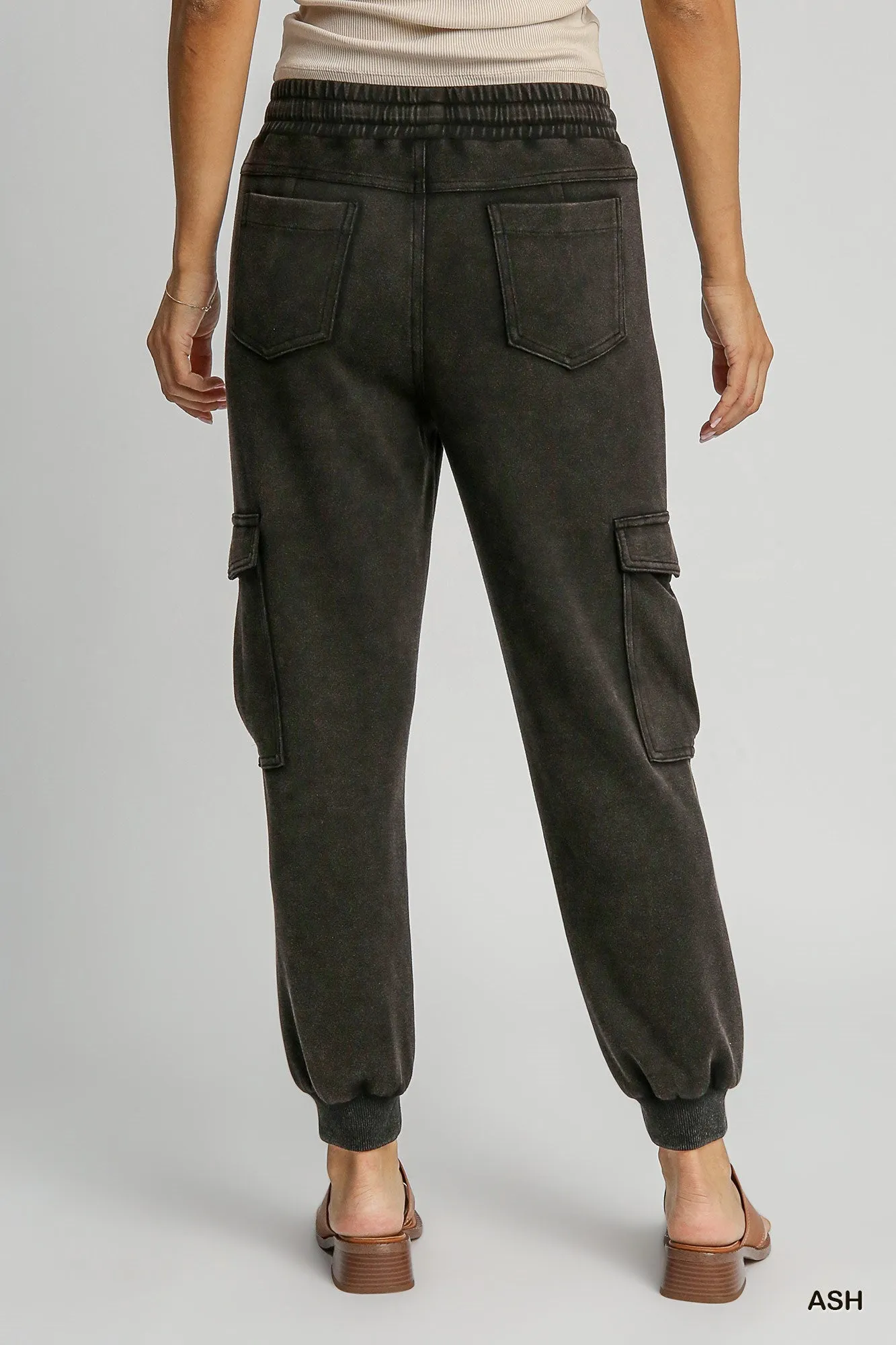 Umgee - Black Mineral Wash Super Soft Jogger Pant