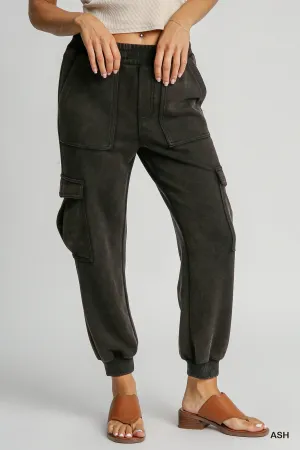 Umgee - Black Mineral Wash Super Soft Jogger Pant