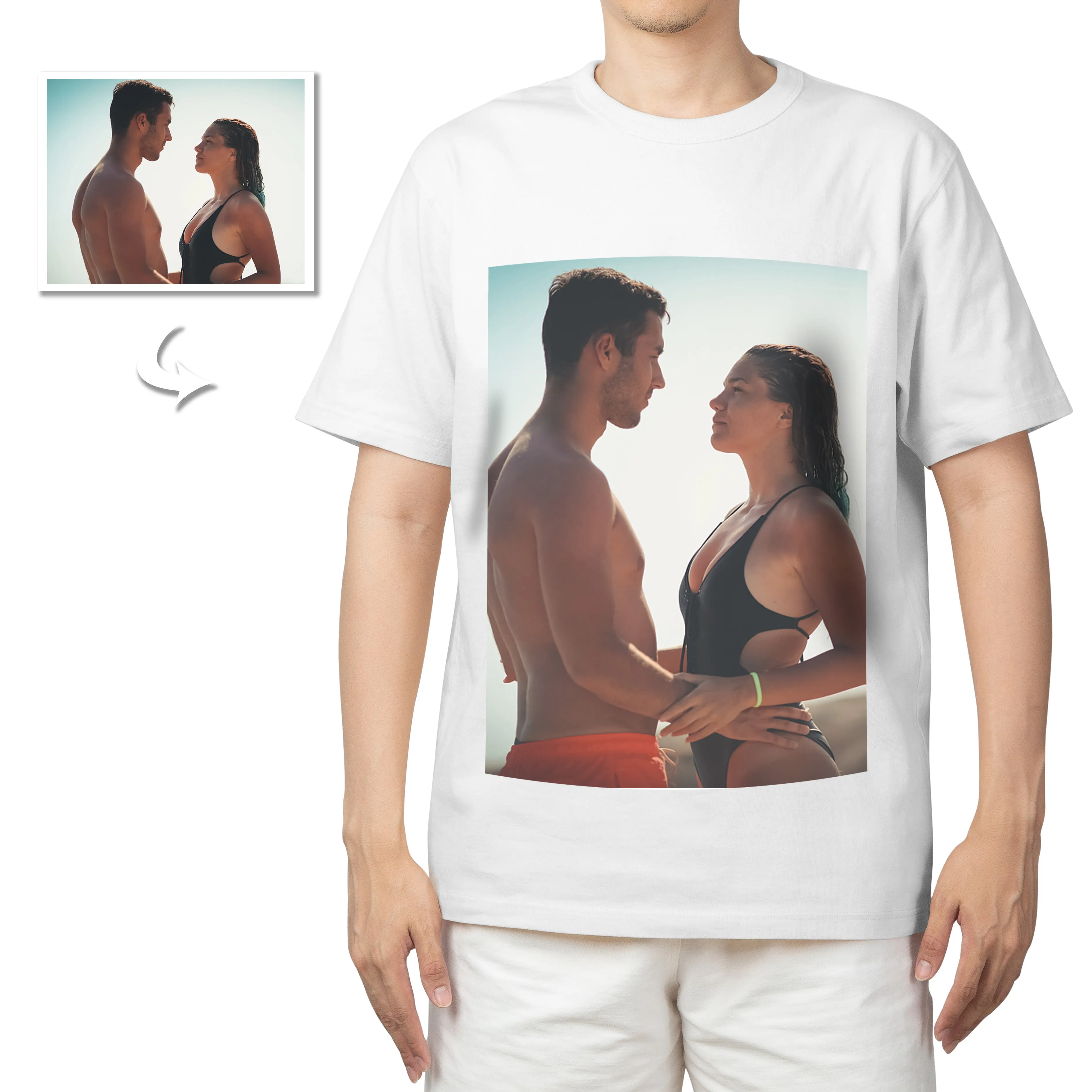 Unisex Cotton T-Shirt, Custom Photo Print, Double-Sided, Comfortable Tee