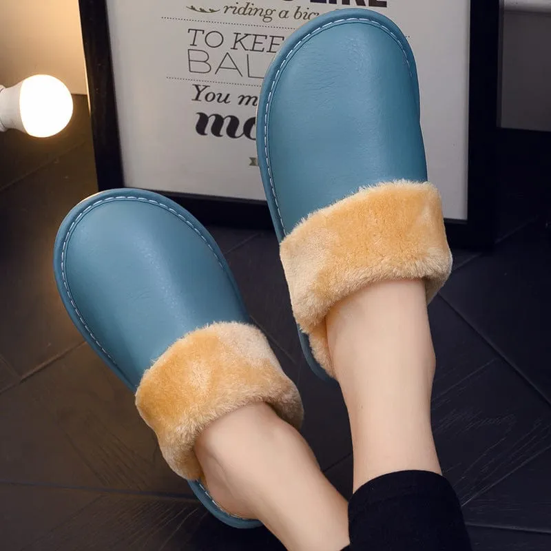 Waterproof PU Leather Outsole Slippers