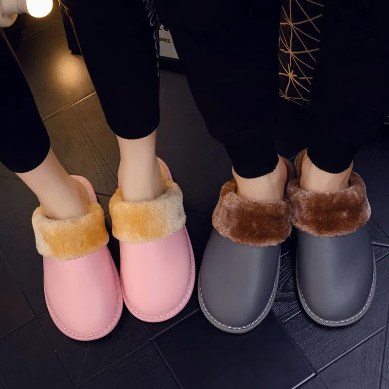 Waterproof PU Leather Outsole Slippers