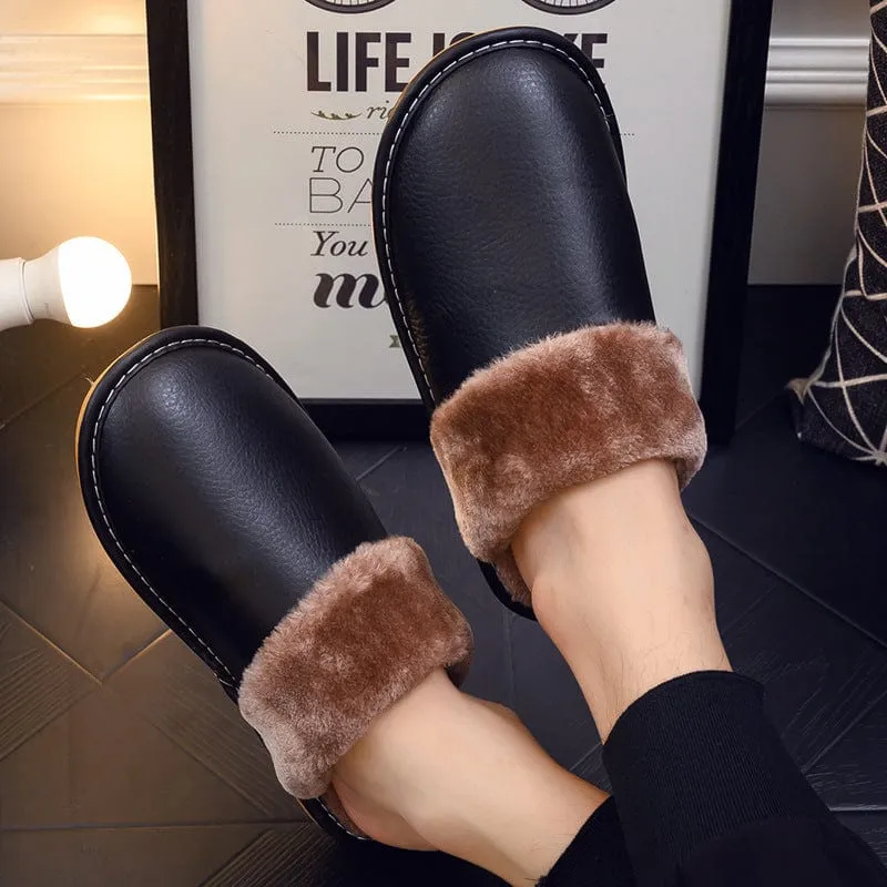 Waterproof PU Leather Outsole Slippers