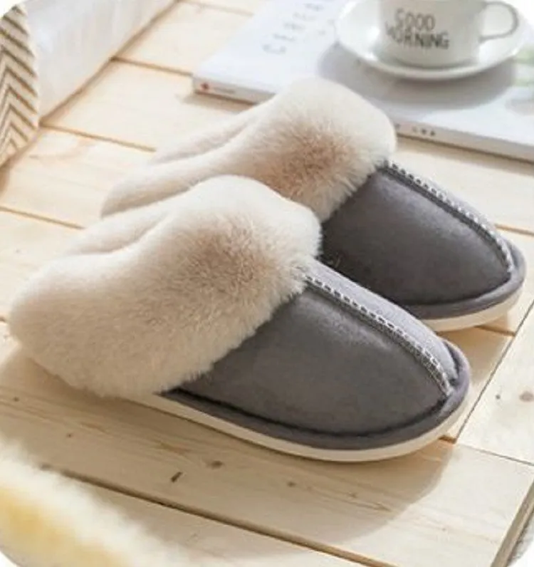 Women Memory Foam Fluffy Soft Warm Slip On House Slippers Anti-Skid Cozy Plush for Indoor Outdoor