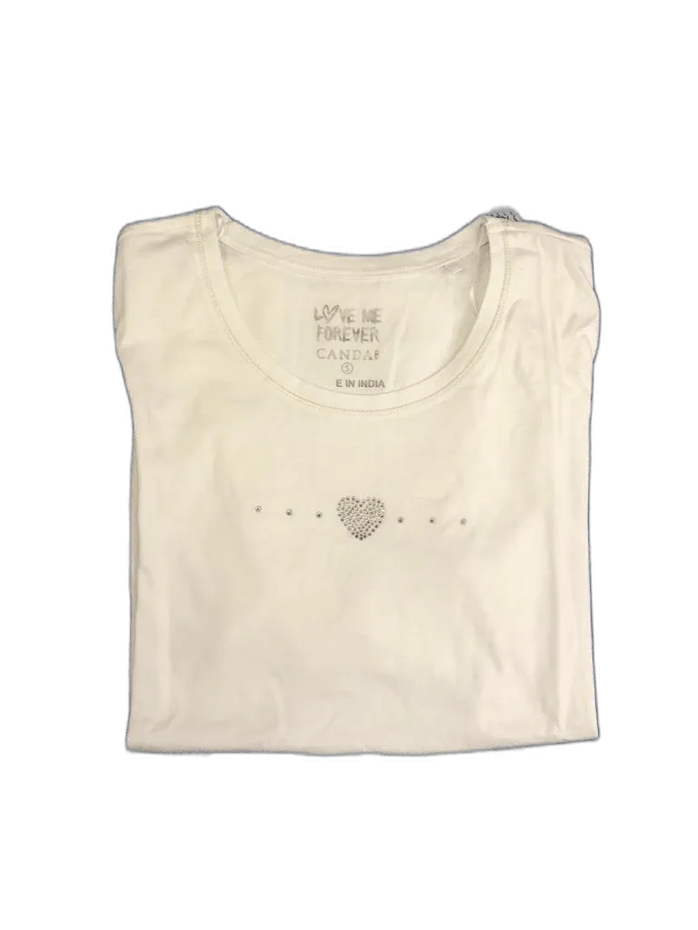 Women's Cozy Pajama Set Cute Moon Clouds Pants and Cotton Soft Heart T shirt by Just Love
